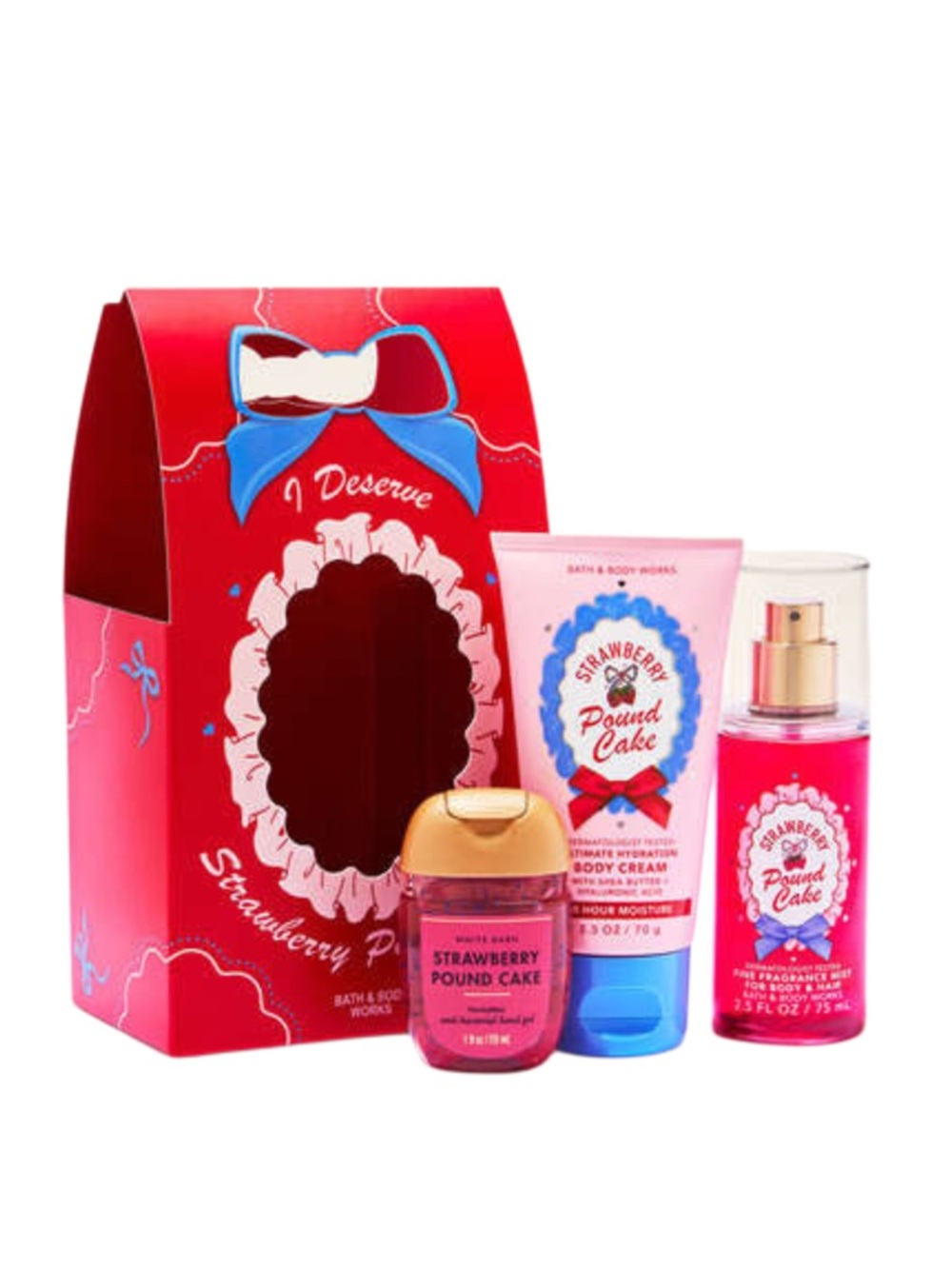 Bath & Body Work Strawberry Pound Cake Mini Gift Set